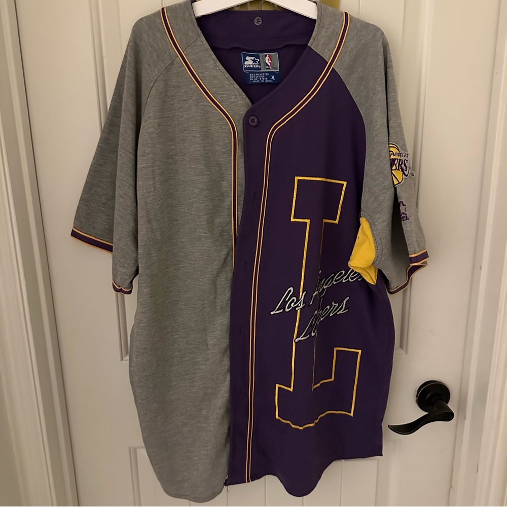 Vintage Starter Los Angeles Lakers Baseball Jersey